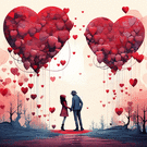 C&oelig;urs volants pour une d&eacute;claration d'amour